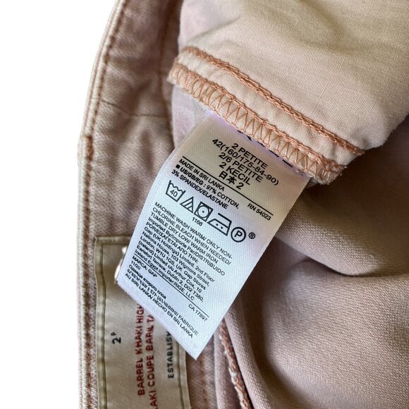 Gap Barrel Khaki High Rise Canvas Pants Rose Dawn Pink Pink Women's 2P - Picture 4 of 7